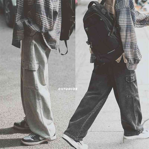 men's jeans vintage cargo pants winter big pockets retro men loose streetwear trousers hip hop youth casual clothing a2u4, Blue
men's jeans vintage cargo pants winter big pockets retro men loose streetwear trousers hip hop youth casual clothing a2u4, Blue