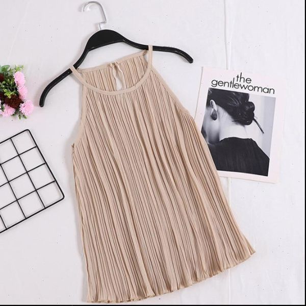 womens clothing casual women shirt pleated halter sling clothing summer multicolor chiffon sleeveless top, White
womens clothing casual women shirt pleated halter sling clothing summer multicolor chiffon sleeveless top, White