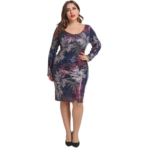 plus size dresses 5xl women round neck long sleeve bodycon pullover midi dress party cocktail sequin floral print spring autumn vestidos, Black
plus size dresses 5xl women round neck long sleeve bodycon pullover midi dress party cocktail sequin floral print spring autumn vestidos, Black