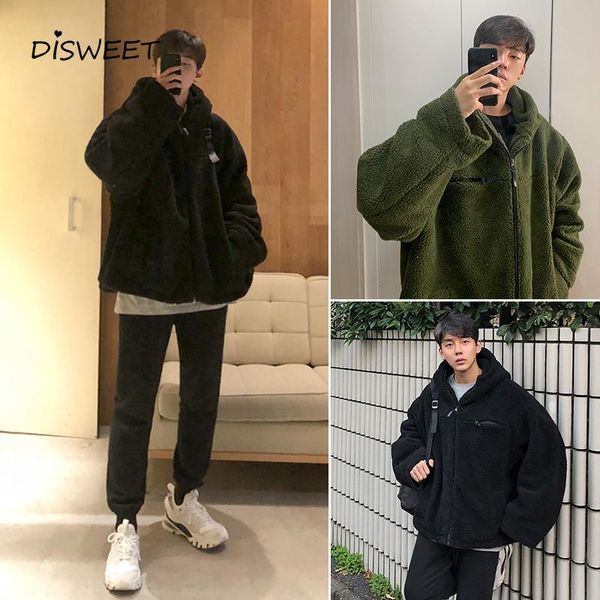men's hoodies & sweatshirts lamb wool padded hooded men korea plus velvet loose solid jacket winter warm slim long sleeve boy, Black
men's hoodies & sweatshirts lamb wool padded hooded men korea plus velvet loose solid jacket winter warm slim long sleeve boy, Black