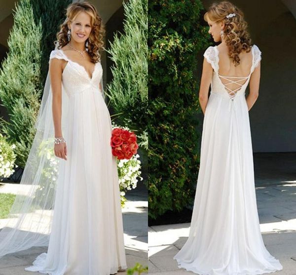 2021 new fashion beach wedding es chiffon lace backless v neck romantic boho bridal gown vestido noiva robe de mariage gsd0, White
2021 new fashion beach wedding es chiffon lace backless v neck romantic boho bridal gown vestido noiva robe de mariage gsd0, White