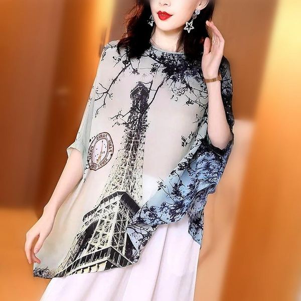 women's blouses & shirts elegant ladies women oversize blouse vintage retro floral print cloak short batwing sleeve irregular nz162, White
women's blouses & shirts elegant ladies women oversize blouse vintage retro floral print cloak short batwing sleeve irregular nz162, White