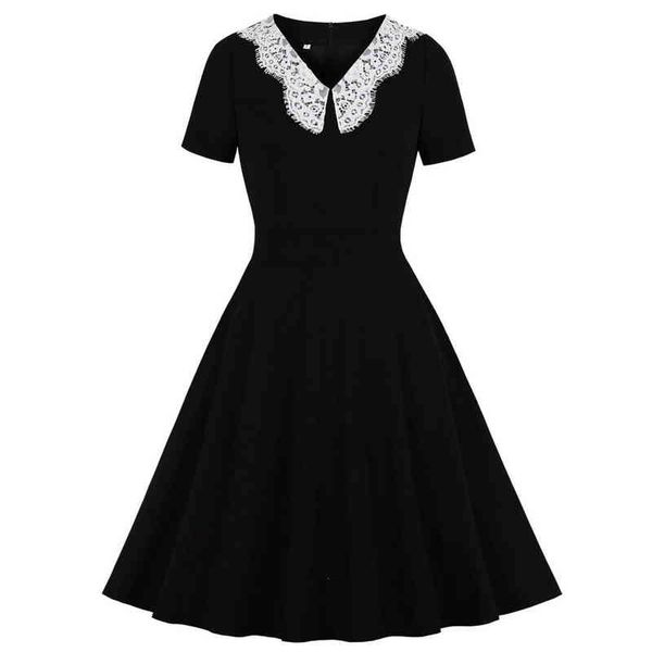 robe femme lace black summer dress 2021 v collar short sleeve retro women 50s 60s vintage dresses rockabilly party dress swing y1204, Black;gray
robe femme lace black summer dress 2021 v collar short sleeve retro women 50s 60s vintage dresses rockabilly party dress swing y1204, Black;gray