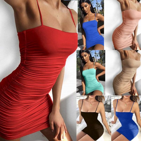 casual dresses women's solid color sling bag hip dress backless sleevelss pleated 2021 summer female night club bodycon, Black;gray
casual dresses women's solid color sling bag hip dress backless sleevelss pleated 2021 summer female night club bodycon, Black;gray