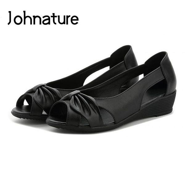 dress shoes johnature 2021 summer genuine leather solid hollow peep toe shallow flowers slip-on women sandals wedges casual, Black
dress shoes johnature 2021 summer genuine leather solid hollow peep toe shallow flowers slip-on women sandals wedges casual, Black