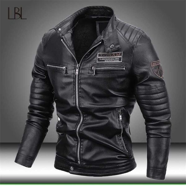 men faux leather jacket motorcycle pu leather coats mens winter autumn fleece warm jackets male thick windproof outwear 211111, Black
men faux leather jacket motorcycle pu leather coats mens winter autumn fleece warm jackets male thick windproof outwear 211111, Black