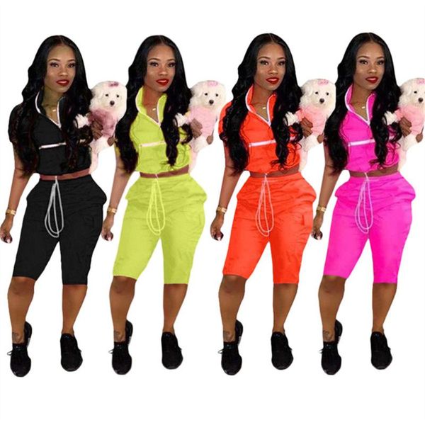 women's tracksuits rstylish casual 2021 summer sportswear patchwork short sleeve adjusted waist crop knee length shorts women 2 piece s, Gray
women's tracksuits rstylish casual 2021 summer sportswear patchwork short sleeve adjusted waist crop knee length shorts women 2 piece s, Gray