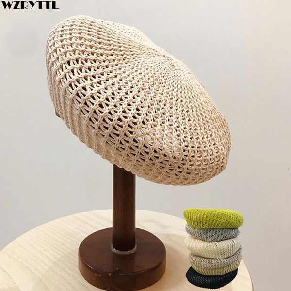 2021 new women knitted summer cap chic parisian style soft lightweight crochet cutout knit beret breathable cotton line beanie hat 8njj, Blue;gray
2021 new women knitted summer cap chic parisian style soft lightweight crochet cutout knit beret breathable cotton line beanie hat 8njj, Blue;gray