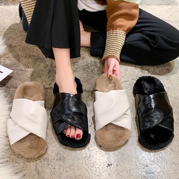 slippers women pu cross upper fashion fur design indoor flat shoes winter faux warm ladies leather bedroom, Black
slippers women pu cross upper fashion fur design indoor flat shoes winter faux warm ladies leather bedroom, Black