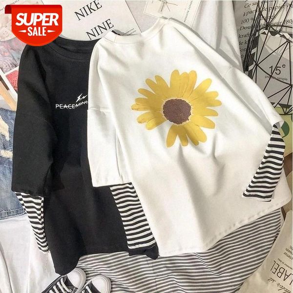 flower letter printing tshirt fake two-piece long sleeved tees patchwork striped tees shirts loose pullover for women 2020 #943s, White
flower letter printing tshirt fake two-piece long sleeved tees patchwork striped tees shirts loose pullover for women 2020 #943s, White