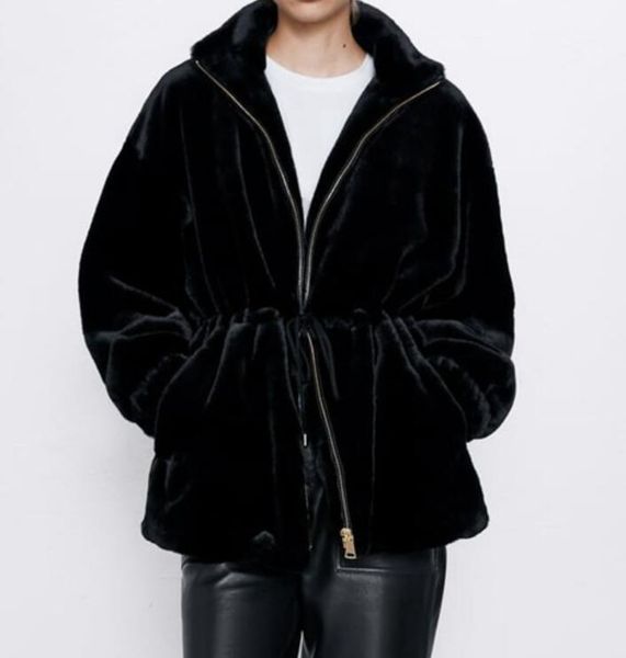women's fur & faux european and american jacket autumn winter models ladies long-sleeved elastic cuffs stand-up collar, Black
women's fur & faux european and american jacket autumn winter models ladies long-sleeved elastic cuffs stand-up collar, Black