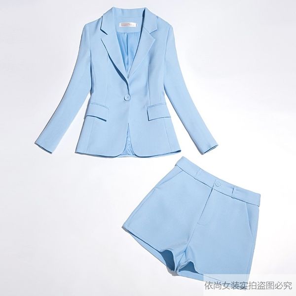 spring and summer ladies suit shorts office two-piece casual slim blue single button blazer fashion 210527, White
spring and summer ladies suit shorts office two-piece casual slim blue single button blazer fashion 210527, White