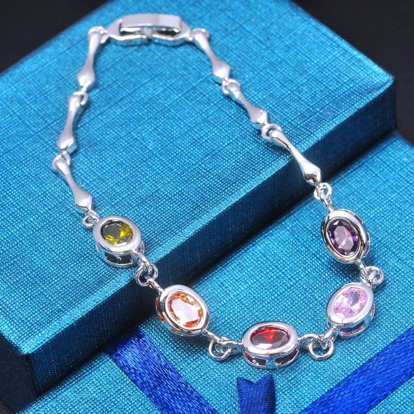 link, chain white gold color for women multicolor cubic zirconia square bracelet fashion wedding party jewelry bracelets bl007, Black
link, chain white gold color for women multicolor cubic zirconia square bracelet fashion wedding party jewelry bracelets bl007, Black