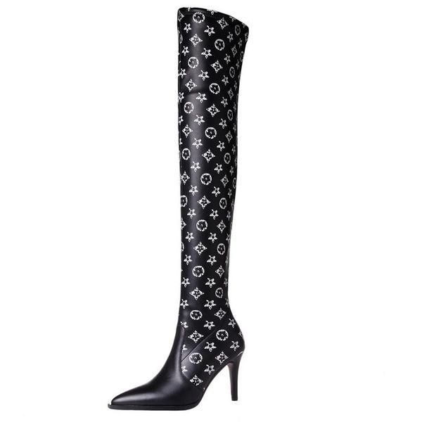 boots in autumd winter elegant ladies over the knee high pointed toe stilettos patent leather stretch, Black
boots in autumd winter elegant ladies over the knee high pointed toe stilettos patent leather stretch, Black