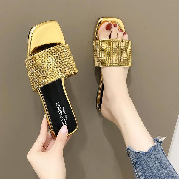 slippers women casual square toe soft female flat flip flops outdoor ladies slides beach shoes drop bling gold silver, Black
slippers women casual square toe soft female flat flip flops outdoor ladies slides beach shoes drop bling gold silver, Black