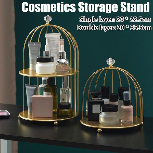 hooks & rails single/double layers iron bird cage shape cosmetic storage rack desksundries
hooks & rails single/double layers iron bird cage shape cosmetic storage rack desksundries
