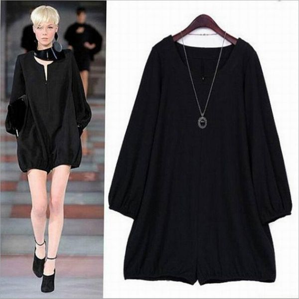 casual dresses spring summer black dress women plus size loose fashion lady's clothing, Black;gray
casual dresses spring summer black dress women plus size loose fashion lady's clothing, Black;gray