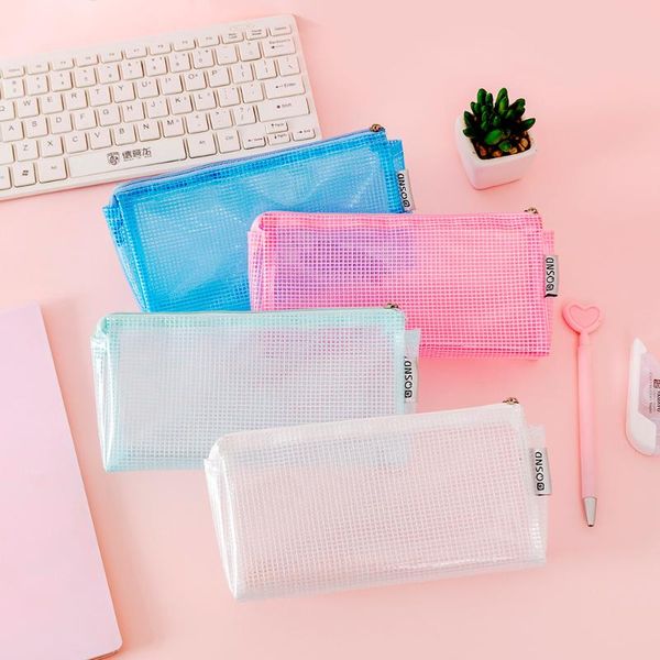 pencil cases 1pc simple transparent mesh case office student nylon pen bag school stationery supplies gifts for kids
pencil cases 1pc simple transparent mesh case office student nylon pen bag school stationery supplies gifts for kids