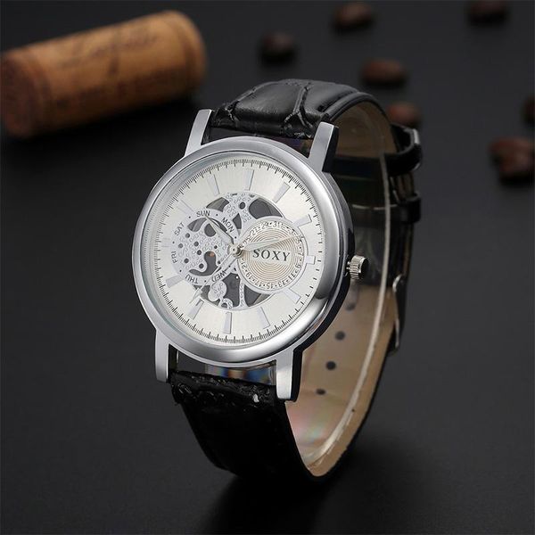 wristwatches soxy fashion hellow leather strap men watch casual quartz simple business stainless steel case clock relogio, Slivery;brown
wristwatches soxy fashion hellow leather strap men watch casual quartz simple business stainless steel case clock relogio, Slivery;brown