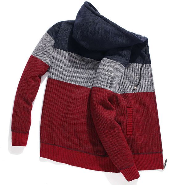 2021autumn and winter 2020 men's plush thickened hooded large slim color matching coat sweater fashion my15, White;black
2021autumn and winter 2020 men's plush thickened hooded large slim color matching coat sweater fashion my15, White;black