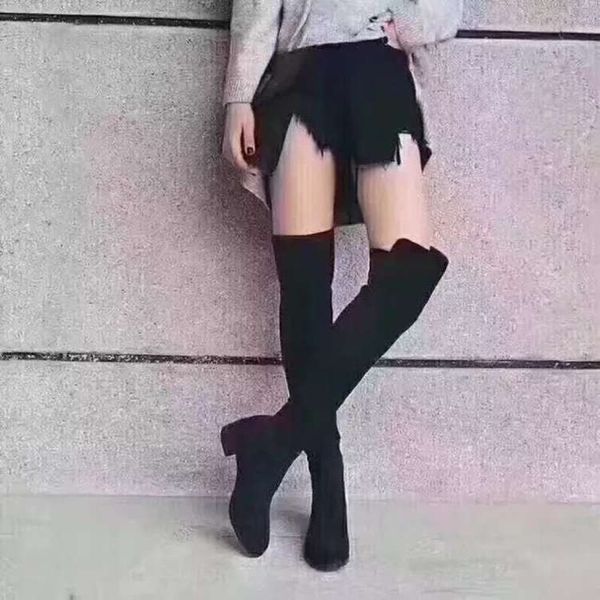 2021 women shoes thigh-high knee boots chunky heels round-toe flat fashion barreled stretch boots sw5050, Black
2021 women shoes thigh-high knee boots chunky heels round-toe flat fashion barreled stretch boots sw5050, Black