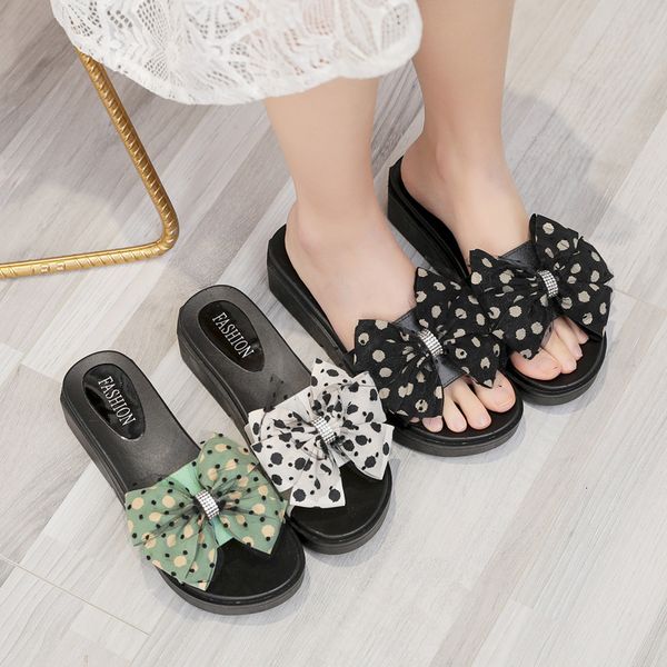 luxury slippers summer women's fashion wear korean version simple thick bottom flip flop bow girls' slippers, Black
luxury slippers summer women's fashion wear korean version simple thick bottom flip flop bow girls' slippers, Black