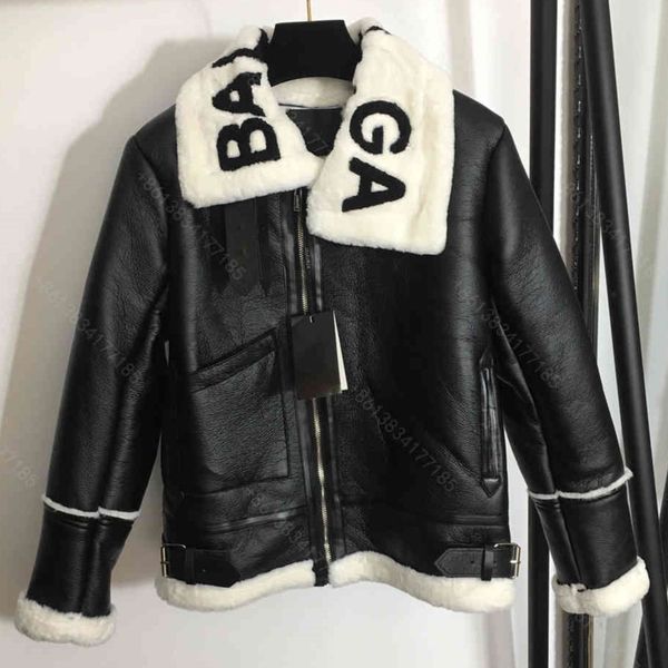 designer women leather jacket coats winter logo stitching fur sheepskin motorcycle jackets s-xxl bg1, Black
designer women leather jacket coats winter logo stitching fur sheepskin motorcycle jackets s-xxl bg1, Black