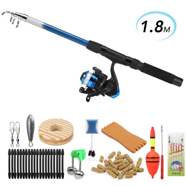 fishing rod and reel combo full kit 1.8m fishing rod pole and reel set with lures swivels bell float hair rigs
fishing rod and reel combo full kit 1.8m fishing rod pole and reel set with lures swivels bell float hair rigs