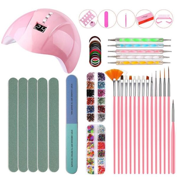 nail art kits kit 15pcs brushes set 5pcs dotting pens 6 files 36w dryer 10 rolls gold and silver wire 2 boxes of decor
nail art kits kit 15pcs brushes set 5pcs dotting pens 6 files 36w dryer 10 rolls gold and silver wire 2 boxes of decor
