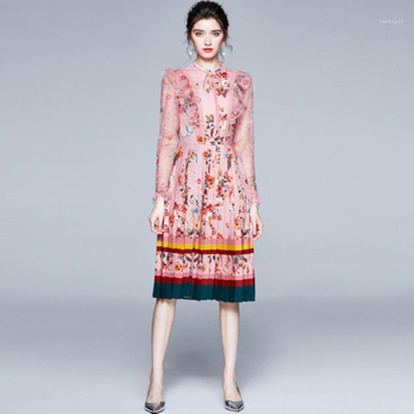 casual dresses spring autumn runway designer bow neck pleated dress women long sleeve ruffles lace patchwork floral print elegant midi, Black;gray
casual dresses spring autumn runway designer bow neck pleated dress women long sleeve ruffles lace patchwork floral print elegant midi, Black;gray