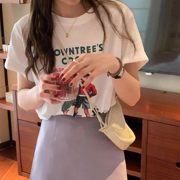 women's t-shirt 2colors 2021 summer korean style vintage europe print short sleeve casual womens loose tees shirt femme (x1850), White
women's t-shirt 2colors 2021 summer korean style vintage europe print short sleeve casual womens loose tees shirt femme (x1850), White