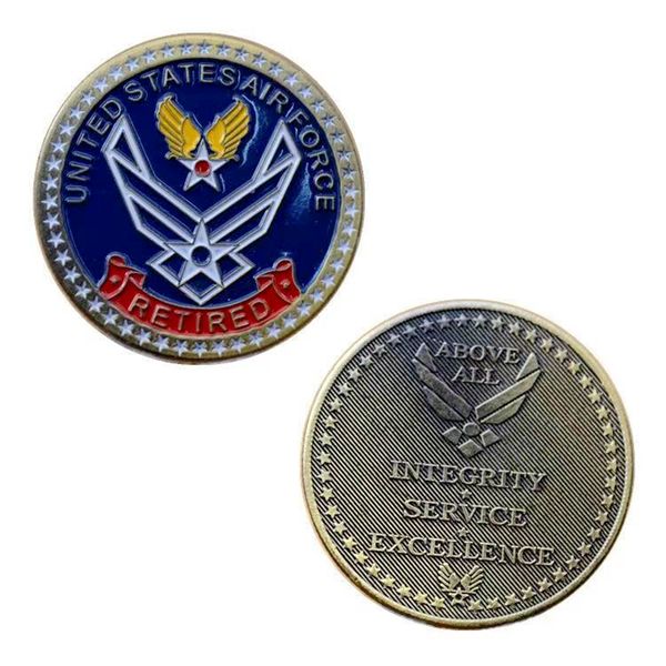 2pcs non magnetic united states air force retired above all initegrity service excellence craft bronze plated challenge coin
2pcs non magnetic united states air force retired above all initegrity service excellence craft bronze plated challenge coin