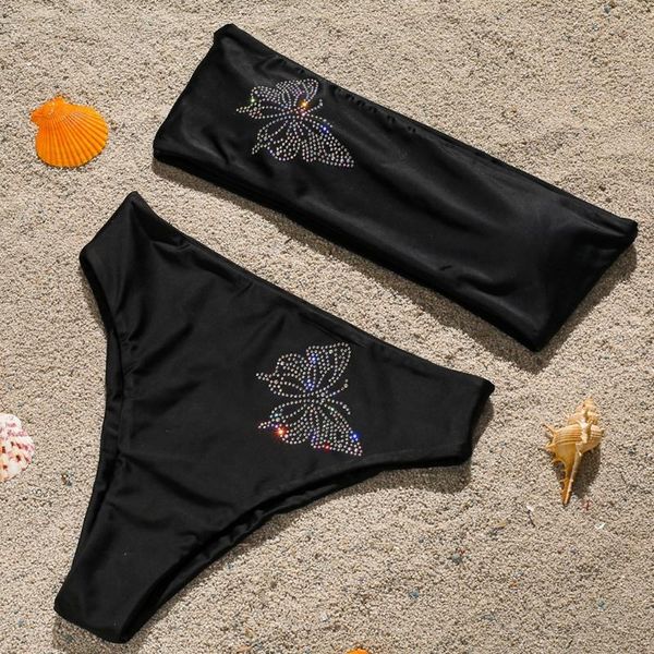 2021 women 2pcs bikini set strapless bandeau tube high waist bottom brief swimsuit butterfly rhinestone bathing suit
2021 women 2pcs bikini set strapless bandeau tube high waist bottom brief swimsuit butterfly rhinestone bathing suit