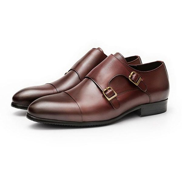 dress shoes double side buckle strap business flat men designer formal genuine leather men's wedding party c28, Black
dress shoes double side buckle strap business flat men designer formal genuine leather men's wedding party c28, Black