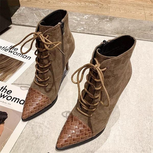 boots 2021 pointed women's short nude winter fashionable 10cm stiletto heels, Black
boots 2021 pointed women's short nude winter fashionable 10cm stiletto heels, Black