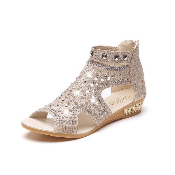 sandals spring and summer fish mouth high to help rome women's back zipper slip rhinestone rivet shoes, Black
sandals spring and summer fish mouth high to help rome women's back zipper slip rhinestone rivet shoes, Black