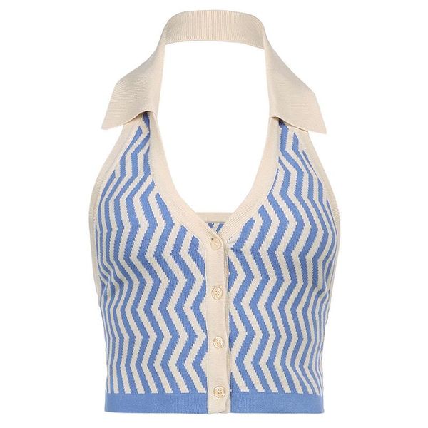 women's tanks & camis crop women halter summer tank knitted cami backless cropped cute korean button up wave striped, White
women's tanks & camis crop women halter summer tank knitted cami backless cropped cute korean button up wave striped, White