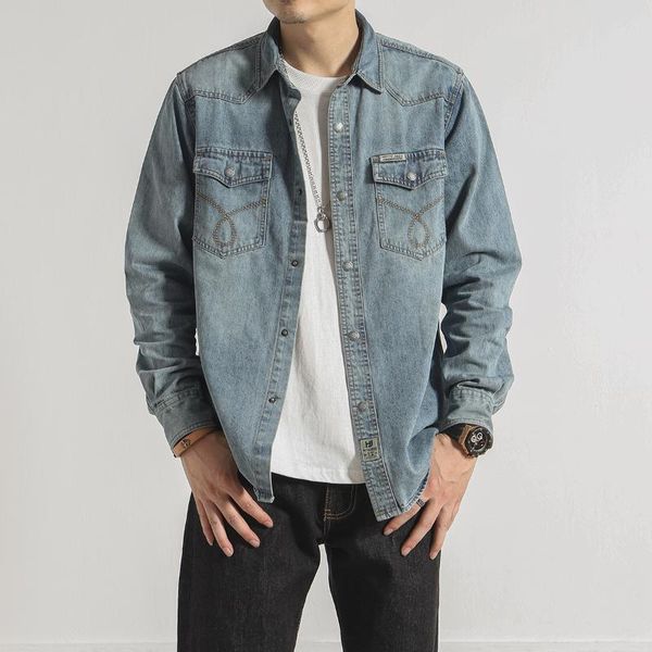 men's casual shirts cotton loose vintage denim long sleeve slim fit streetwear fashion button ropa hombre clothing db60sh, White;black
men's casual shirts cotton loose vintage denim long sleeve slim fit streetwear fashion button ropa hombre clothing db60sh, White;black