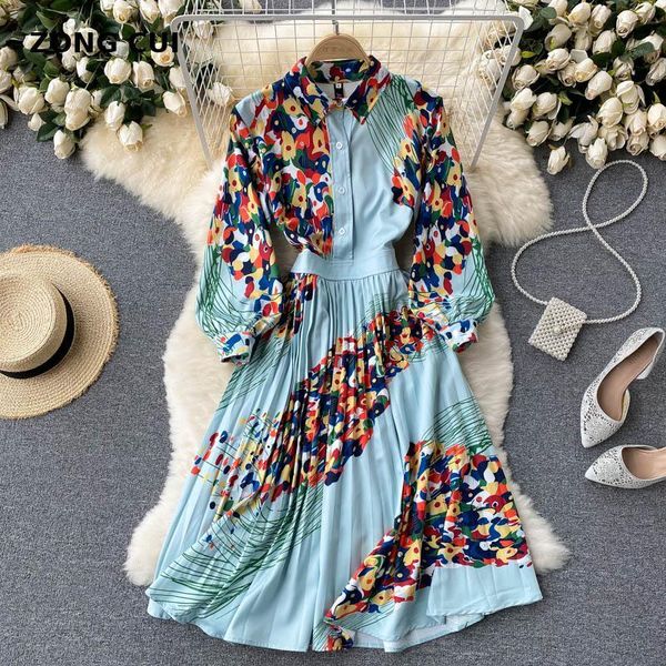 casual dresses fashion retro pleated dress autumn women turn-down collar puff sleeve shirt flower print vestidos, Black;gray
casual dresses fashion retro pleated dress autumn women turn-down collar puff sleeve shirt flower print vestidos, Black;gray