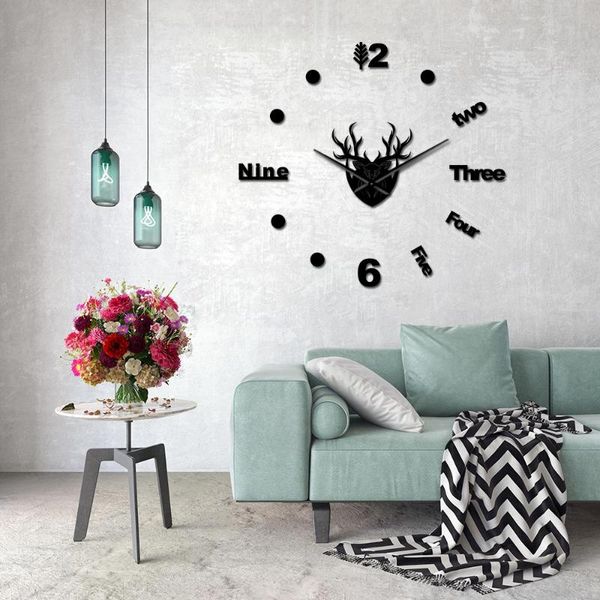 deer elk head diy wall clock silent non ticking woodland animal watch mirror effect home decor wall clock for livingroom
deer elk head diy wall clock silent non ticking woodland animal watch mirror effect home decor wall clock for livingroom