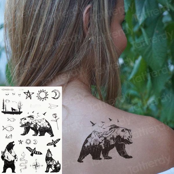 temporary tattoos tattoo animals bear sun moon sticker set black fake henna stickers on face neck tribal designs
temporary tattoos tattoo animals bear sun moon sticker set black fake henna stickers on face neck tribal designs