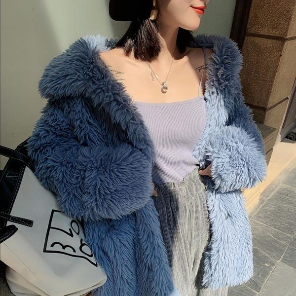 women's fur & faux winter plus size thick warm overcoat luxury fluffy lambswool women long coats female streetwear loose plush teddy co, Black
women's fur & faux winter plus size thick warm overcoat luxury fluffy lambswool women long coats female streetwear loose plush teddy co, Black