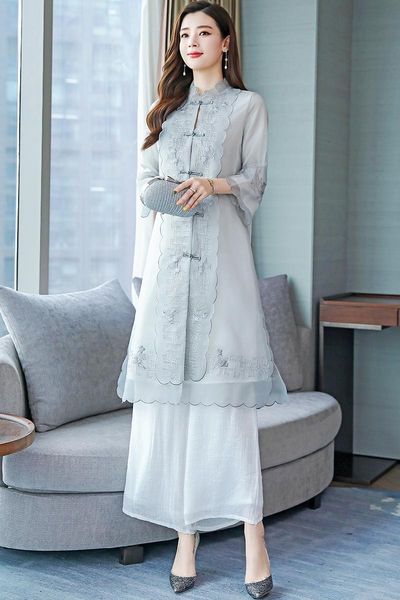 ethnic clothing 2021 vintage chinese style improved cheongsam aodai vietnam set women traditional mandarin collar asian dress, Red
ethnic clothing 2021 vintage chinese style improved cheongsam aodai vietnam set women traditional mandarin collar asian dress, Red