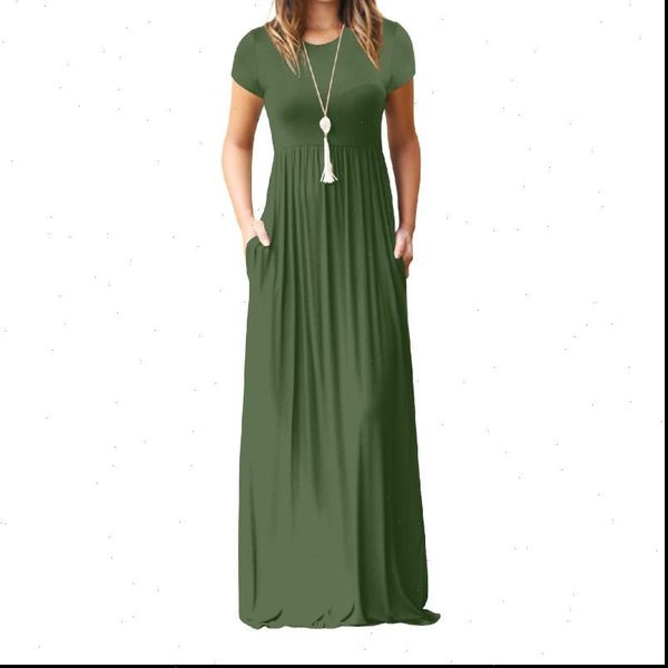 2020 summer long women dress casual o neck short sleeve pockets femme a line dresses maxi beach solid dress robe gv598, Black;gray
2020 summer long women dress casual o neck short sleeve pockets femme a line dresses maxi beach solid dress robe gv598, Black;gray