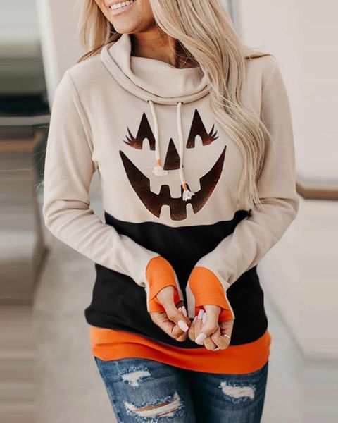 women's hoodies & sweatshirts halloween print hoddies long-sleeved glove cuffs scarf pile collar sweatshirt winter casual patchwork hoo, Black
women's hoodies & sweatshirts halloween print hoddies long-sleeved glove cuffs scarf pile collar sweatshirt winter casual patchwork hoo, Black