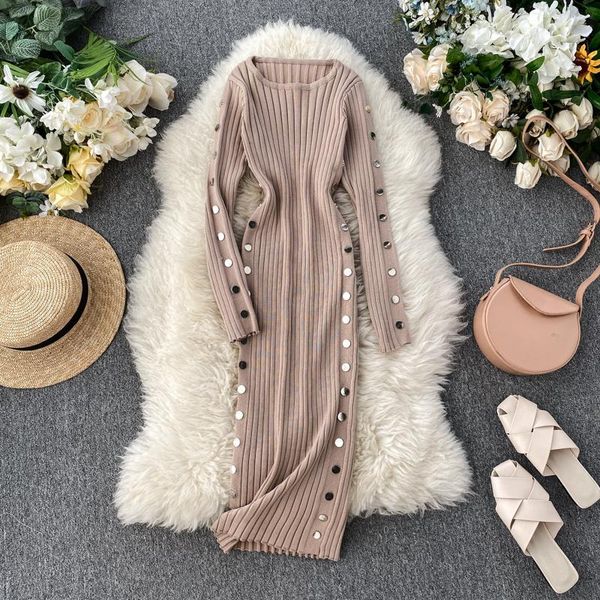 casual dresses gowyimmes big size vintage women knitted dress lady long sleeve o-neck rivet vestidos winter bottomings pd667, Black;gray
casual dresses gowyimmes big size vintage women knitted dress lady long sleeve o-neck rivet vestidos winter bottomings pd667, Black;gray