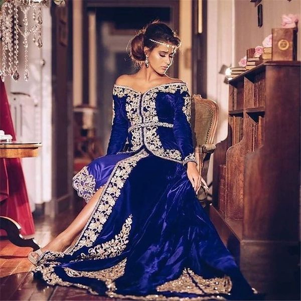 royal blue velvet prom formal dresses long sleeve lace applique karakou algeria caftan aravbic evening gown wear robes, Black
royal blue velvet prom formal dresses long sleeve lace applique karakou algeria caftan aravbic evening gown wear robes, Black