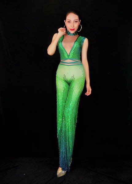 women sparkly green rhinestones jumpsuit evening costume womens birthday outfit female singer stage stretch dance bodysuit, Black;red
women sparkly green rhinestones jumpsuit evening costume womens birthday outfit female singer stage stretch dance bodysuit, Black;red