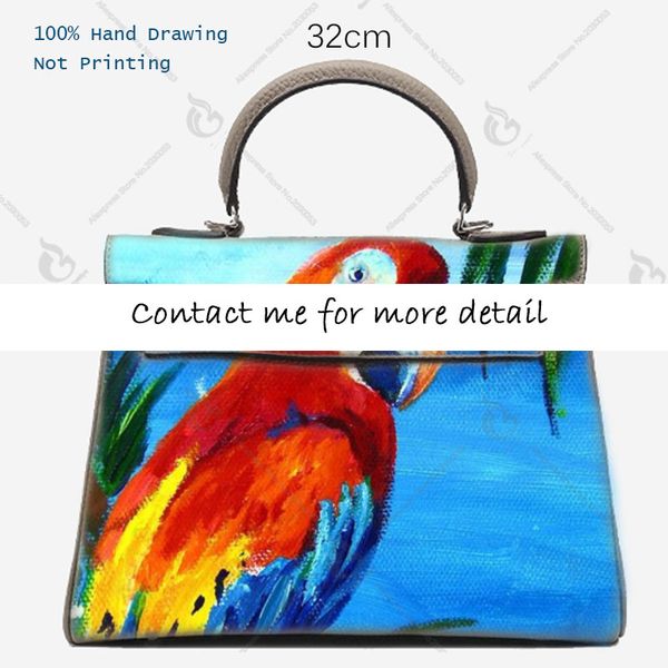 custom handmade painted graffiti colored macaw handbag really cow leather women bag designer luxury vintage ka ly gold hardware, Black;red
custom handmade painted graffiti colored macaw handbag really cow leather women bag designer luxury vintage ka ly gold hardware, Black;red