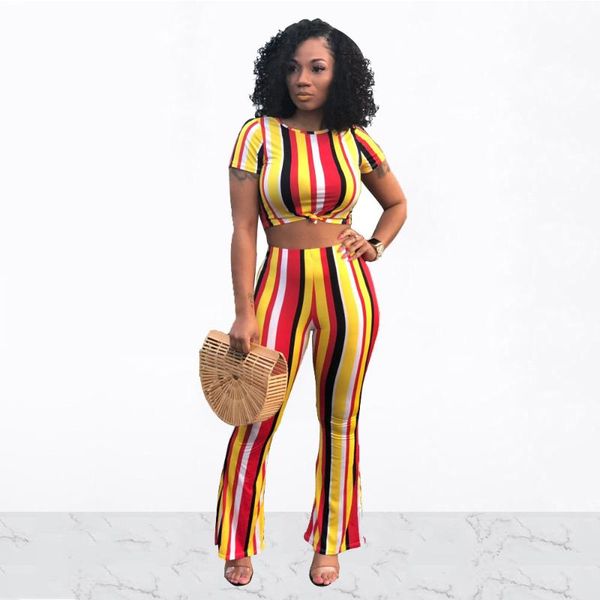 women striped print 2 piece set summer o-neck short sleeve tee and long wide leg pants casual club tracksuits matching sets, Gray
women striped print 2 piece set summer o-neck short sleeve tee and long wide leg pants casual club tracksuits matching sets, Gray
